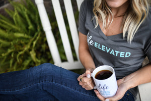 Soft gray women's cotton t-shirts "Elevated"